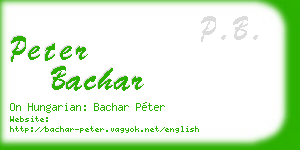 peter bachar business card